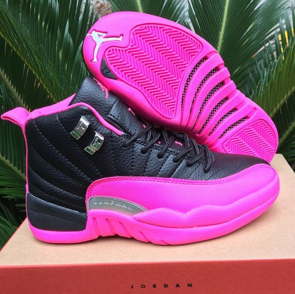 Women Jordan Shoes 12 Grade AAA Black Pink